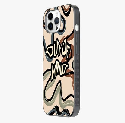 Out Of Mind Glass Case photographed in natural light showing reflective finish and design depth.
