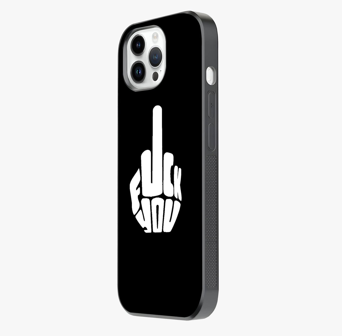 Rebel Mode On Glass Case photographed in natural light showing reflective finish and design depth.