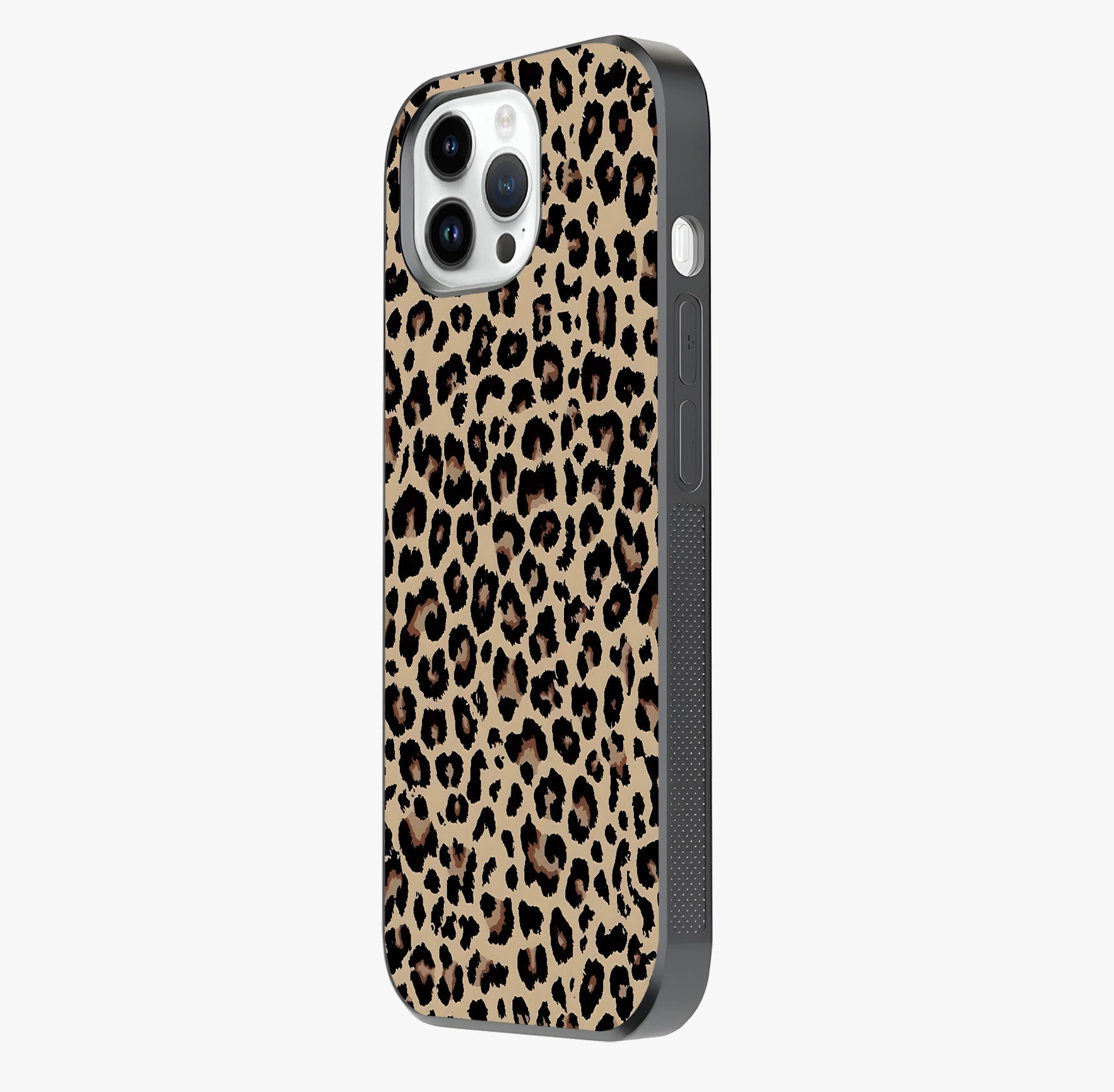 Savage Chic Pattern Glass Case photographed in natural light showing reflective finish and design depth.