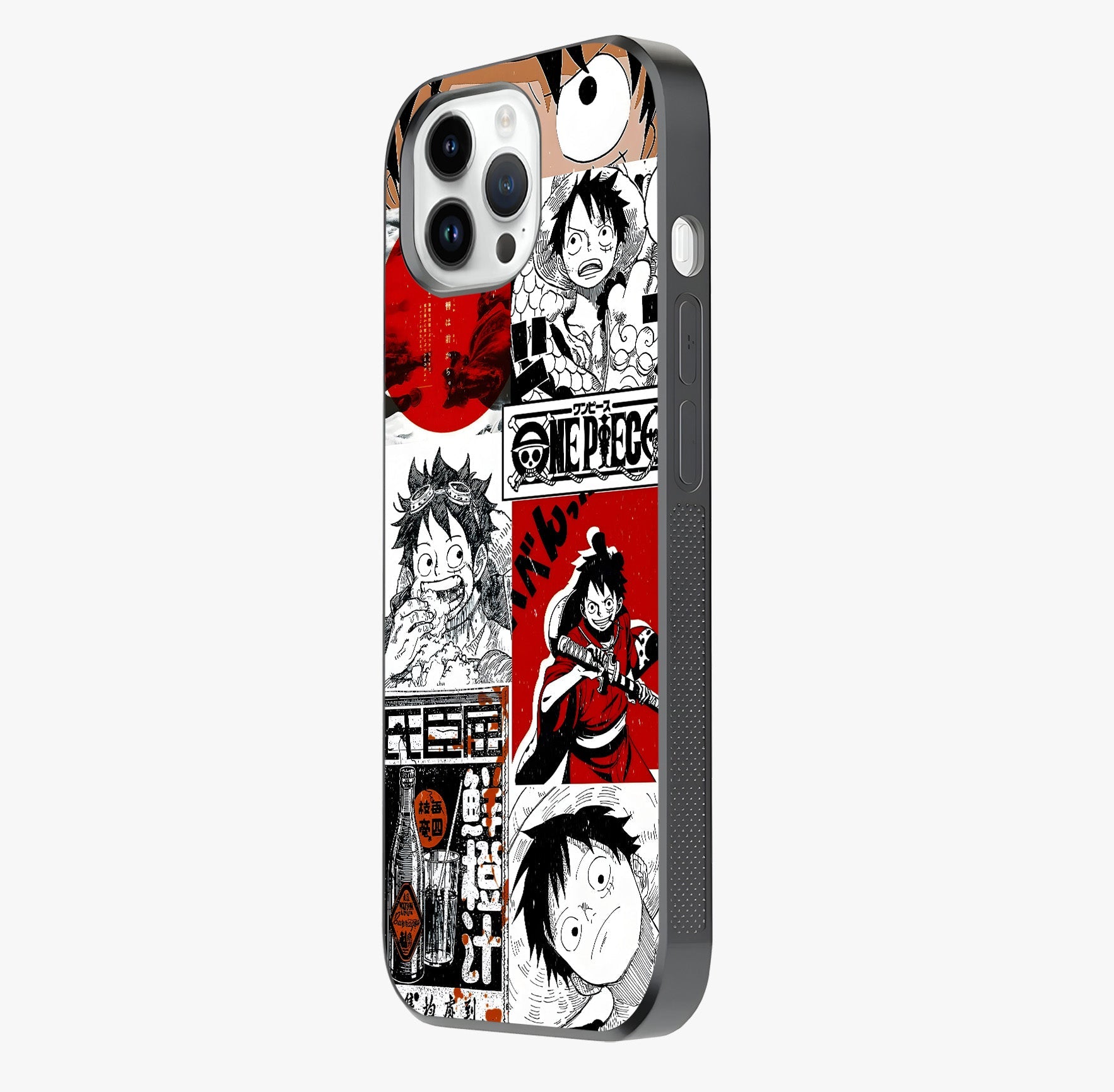 Strawhat Chaos Panels Glass Case photographed in natural light showing reflective finish and design depth.