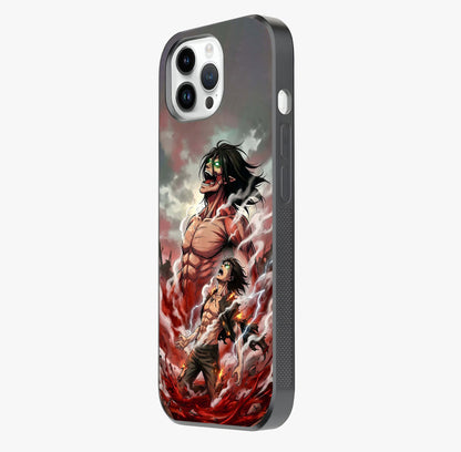 Titan Awakening Fury Glass Case photographed in natural light showing reflective finish and design depth.