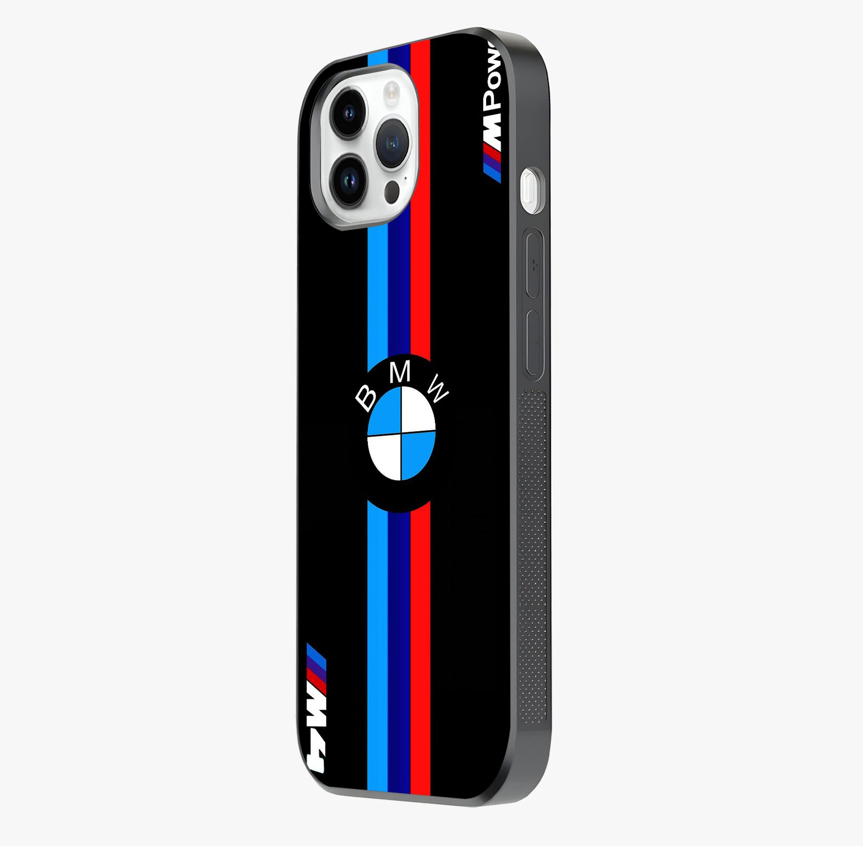 Turbo Bmw Beast Glass Case photographed in natural light showing reflective finish and design depth.