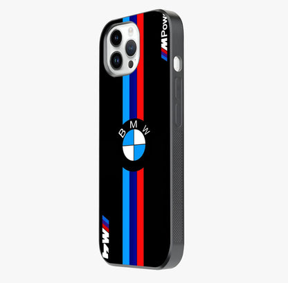 Turbo Bmw Beast Glass Case photographed in natural light showing reflective finish and design depth.
