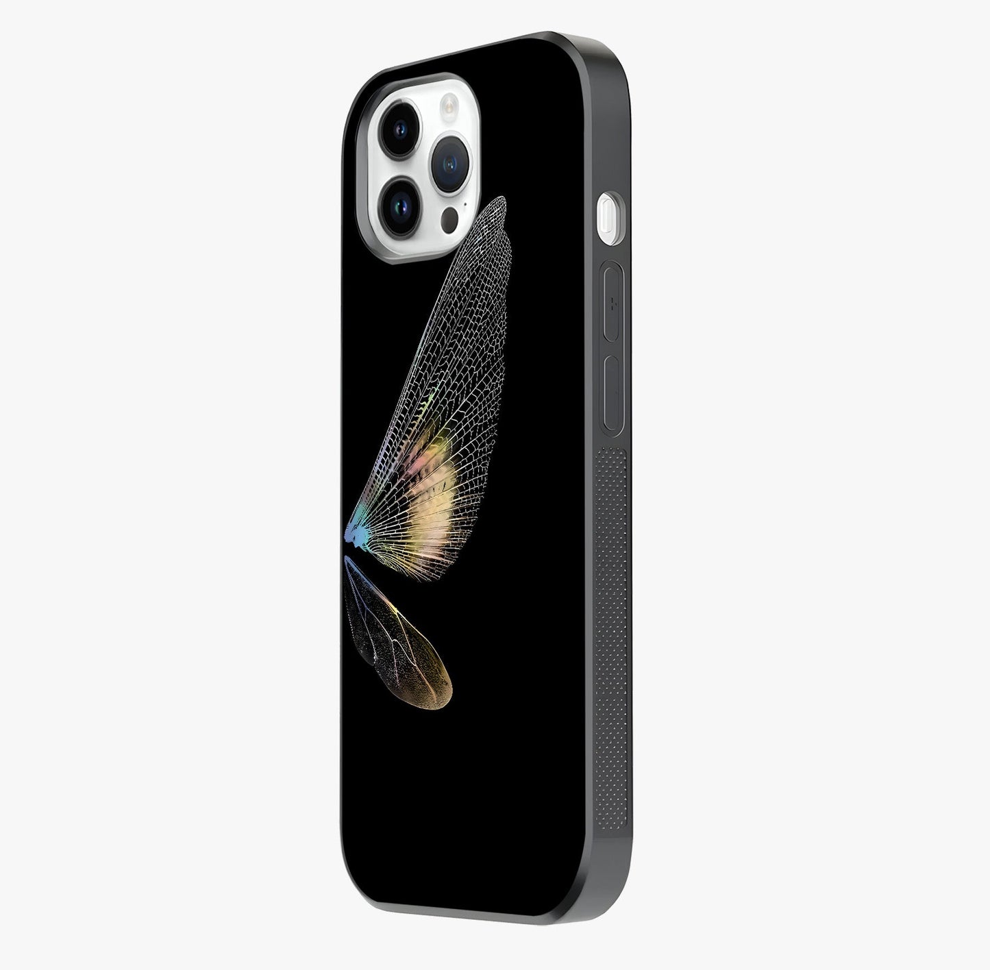 Whispers Of Wings Glass Case photographed in natural light showing reflective finish and design depth.