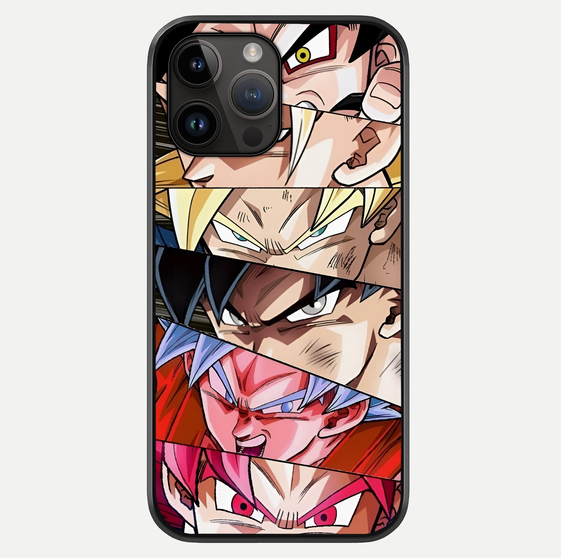 Anime Character Glass Case showing full back design in clean flat view with glossy glass finish.