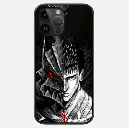 Berserker Blood Oath Glass Case showing full back design in clean flat view with glossy glass finish.