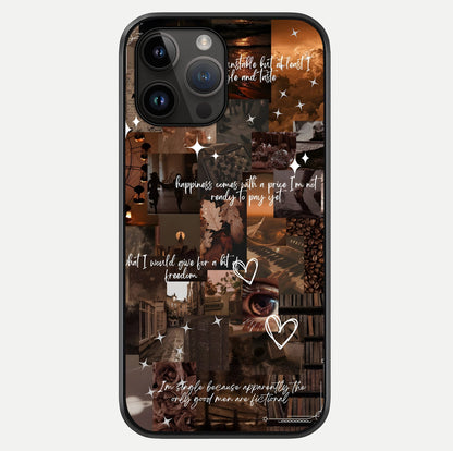 Bittersweet Aesthetic Chaos Glass Case showing full back design in clean flat view with glossy glass finish.