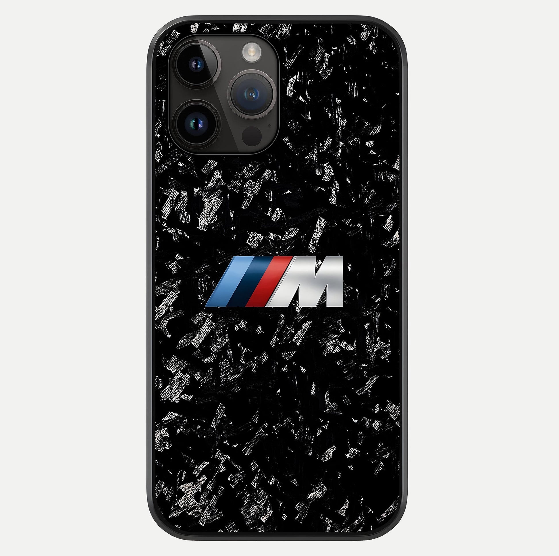 Carbon Speed Mark Glass Case showing full back design in clean flat view with glossy glass finish.