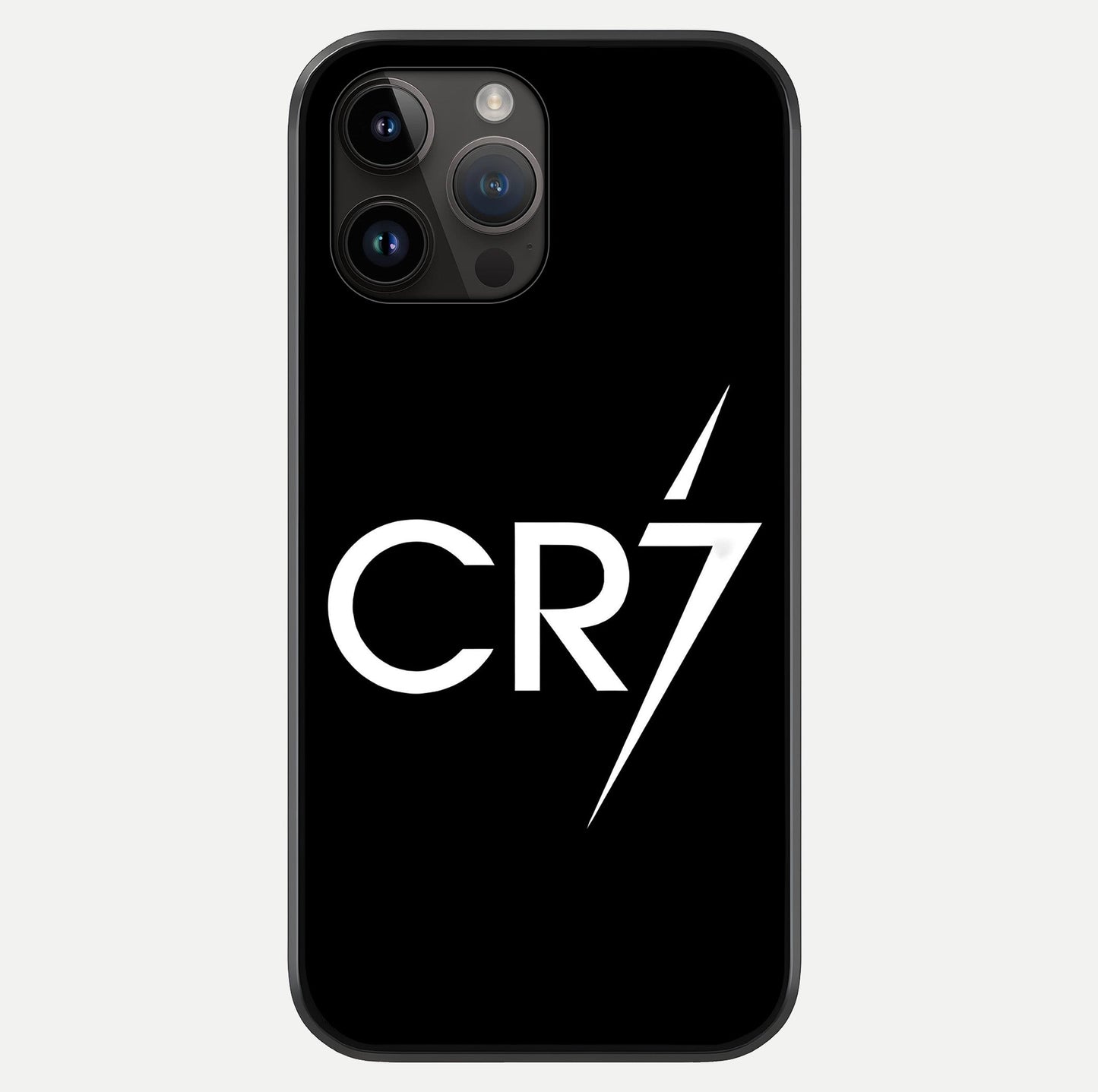 Cr7 Elite Strike Glass Case showing full back design in clean flat view with glossy glass finish.