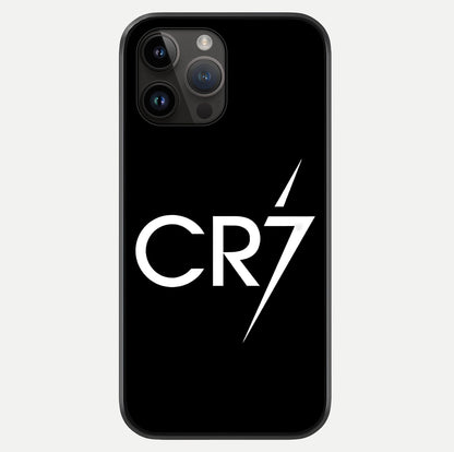 Cr7 Elite Strike Glass Case showing full back design in clean flat view with glossy glass finish.