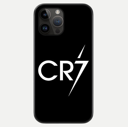 Cr7 Elite Strike Glass Case showing full back design in clean flat view with glossy glass finish.