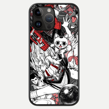 Crimson Chaos Panel Glass Case showing full back design in clean flat view with glossy glass finish.