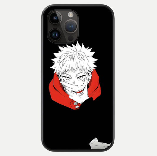 rimson Chaos Smile Glass Case showing full back design in clean flat view with glossy glass finish.