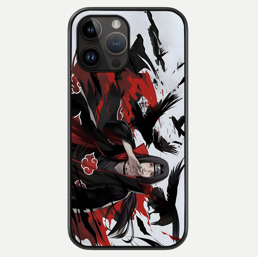 Crimson Crow Illusion Glass Case showing full back design in clean flat view with glossy glass finish.