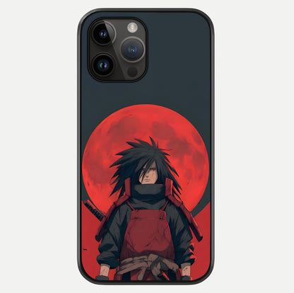 Crimson Moon Warlord Glass Case showing full back design in clean flat view with glossy glass finish.