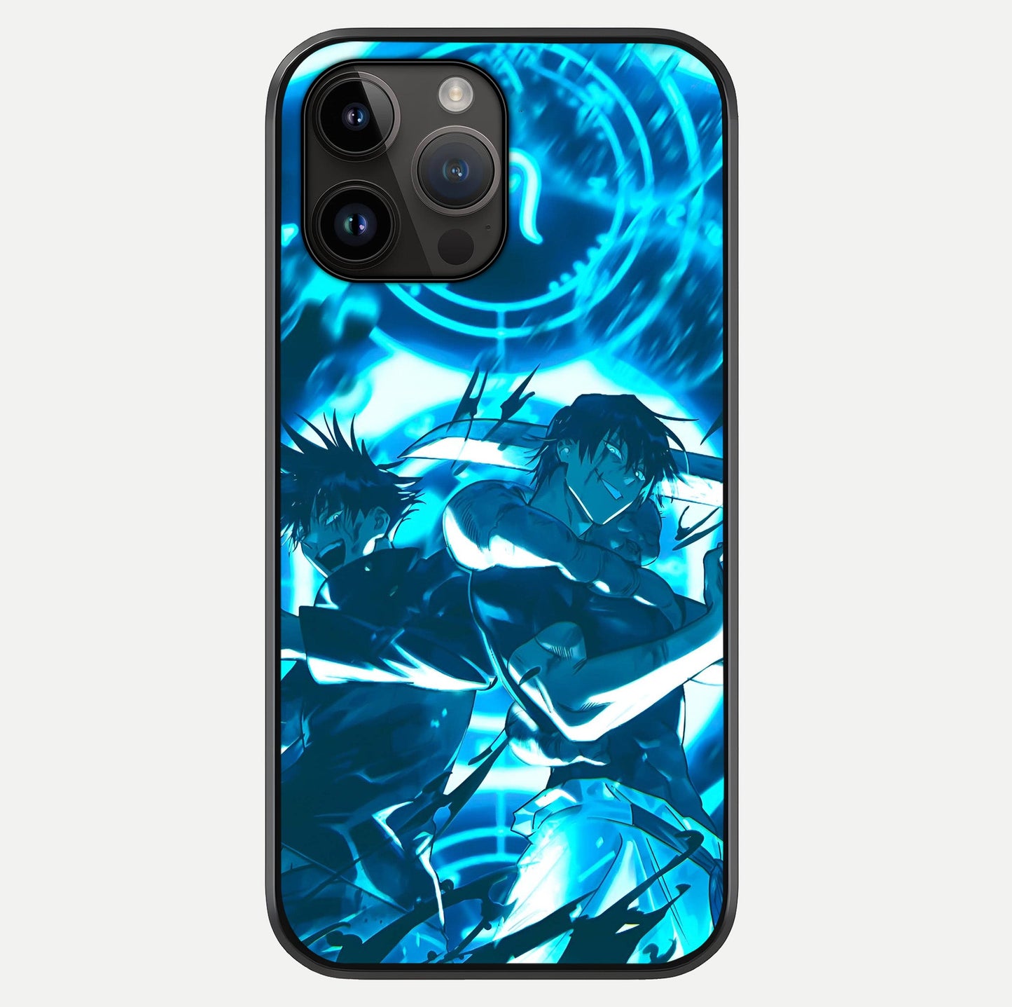 Cursed Energy Clash Glass Case showing full back design in clean flat view with glossy glass finish.