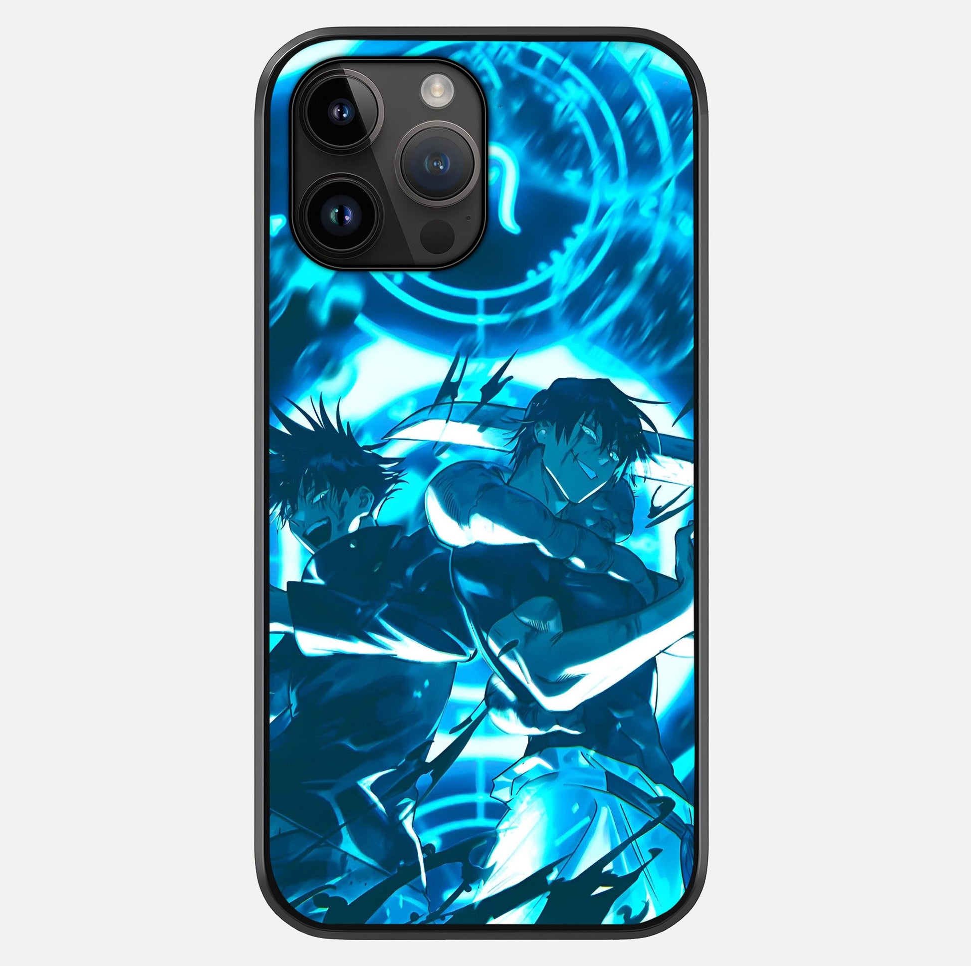 Cursed Energy Clash Glass Case showing full back design in clean flat view with glossy glass finish.
