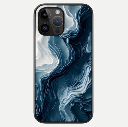 Ethereal Paper Marble Glass Case showing full back design in clean flat view with glossy glass finish.
