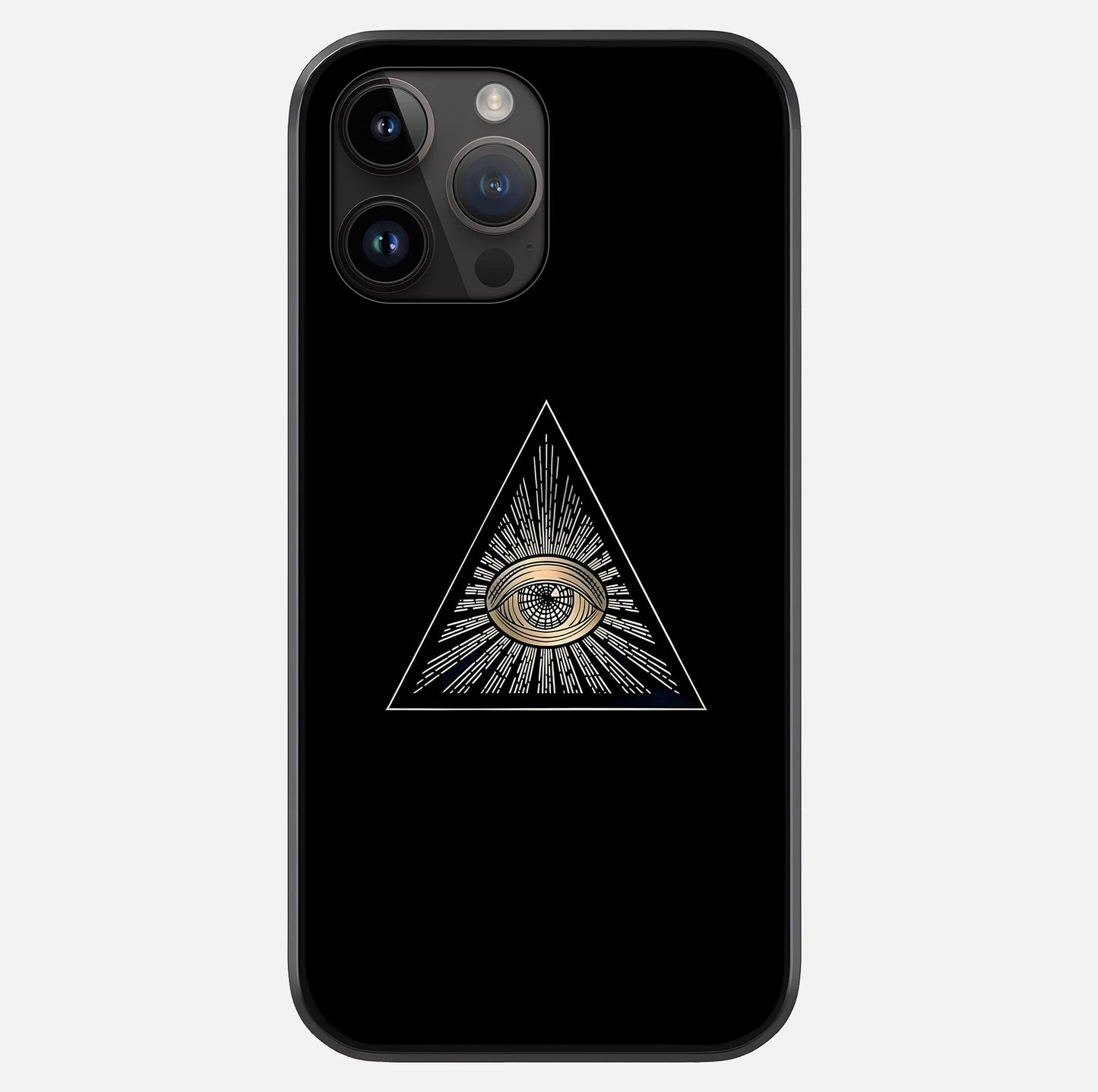Illuminati Evil Glass Case showing full back design in clean flat view with glossy glass finish.