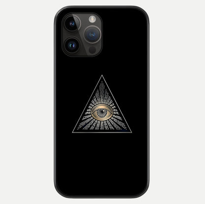 Illuminati Evil Glass Case showing full back design in clean flat view with glossy glass finish.