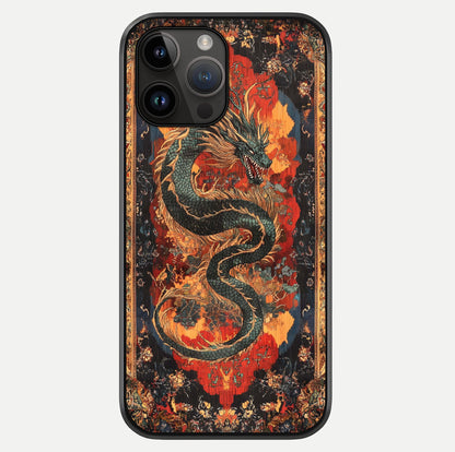 Inferno Dragon Soul Glass Case showing full back design in clean flat view with glossy glass finish.