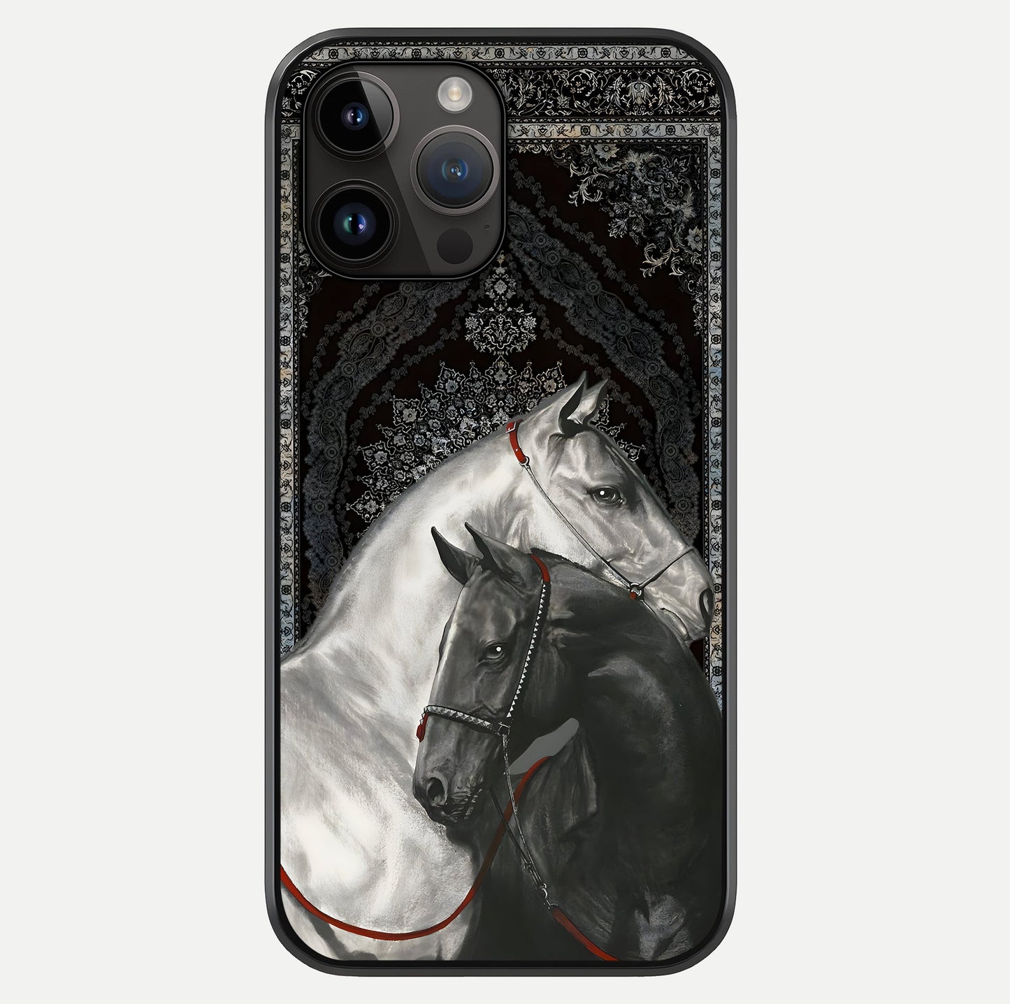 Majestic Ride Legacy Glass Case showing full back design in clean flat view with glossy glass finish.