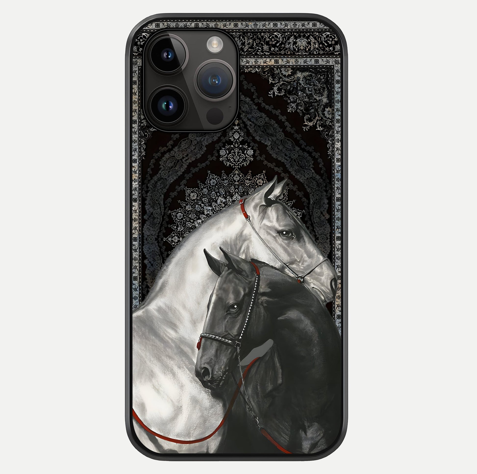 Majestic Ride Legacy Glass Case showing full back design in clean flat view with glossy glass finish.