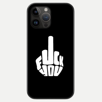 Rebel Mode On Glass Case showing full back design in clean flat view with glossy glass finish.