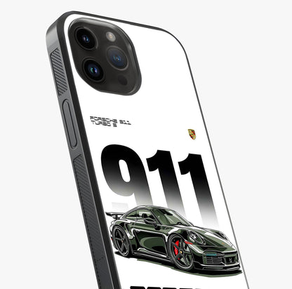 911 Turbo Dominance Glass Case captured at a warm angle highlighting gloss, texture and premium glass finish.