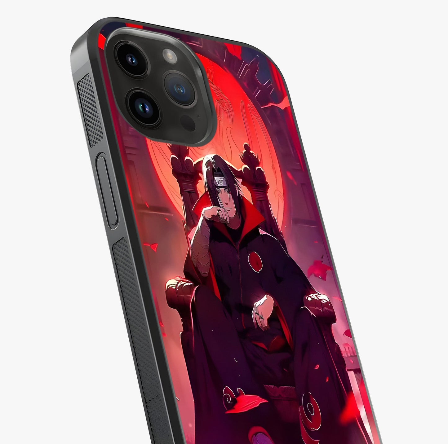Blood Moon Sovereign Glass Case captured at a warm angle highlighting gloss, texture and premium glass finish.