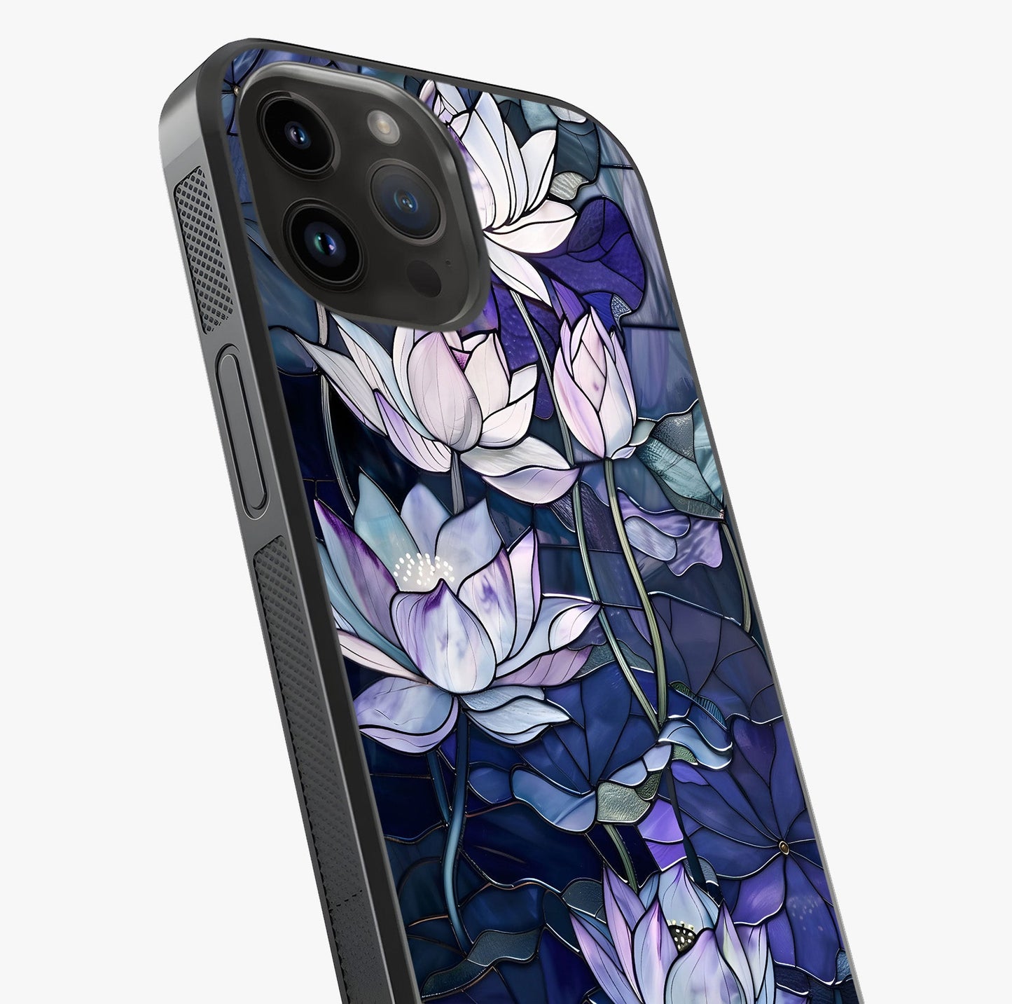 Gloss Petal Rush Glass Case captured at a warm angle highlighting gloss, texture and premium glass finish.