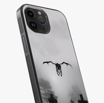 Graveyard Shadow Descent Glass Case captured at a warm angle highlighting gloss, texture and premium glass finish.