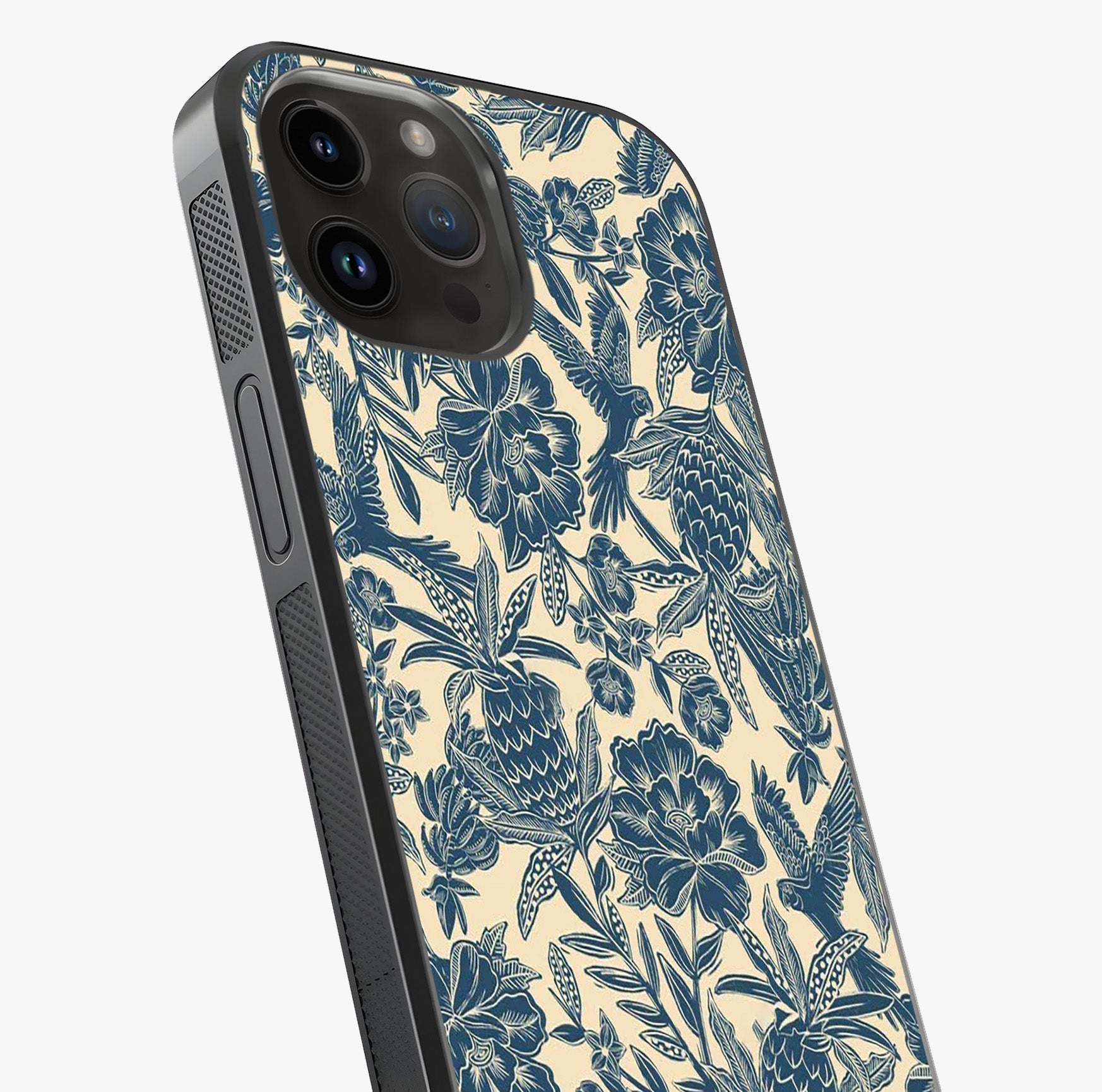 Heirloom Wild Bloom Glass Case captured at a warm angle highlighting gloss, texture and premium glass finish.