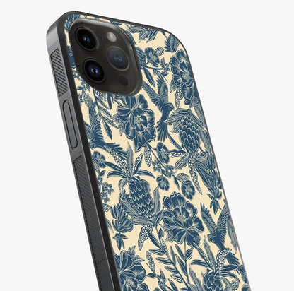 Heirloom Wild Bloom Glass Case captured at a warm angle highlighting gloss, texture and premium glass finish.