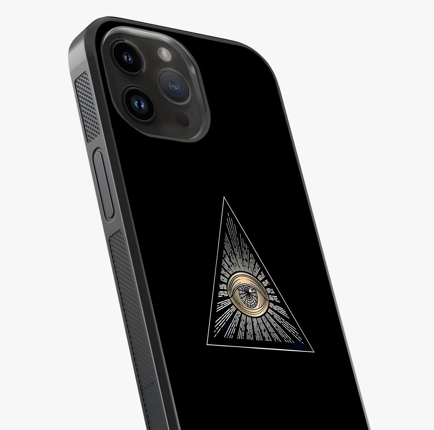 Illuminati Evil Glass Case captured at a warm angle highlighting gloss, texture and premium glass finish.