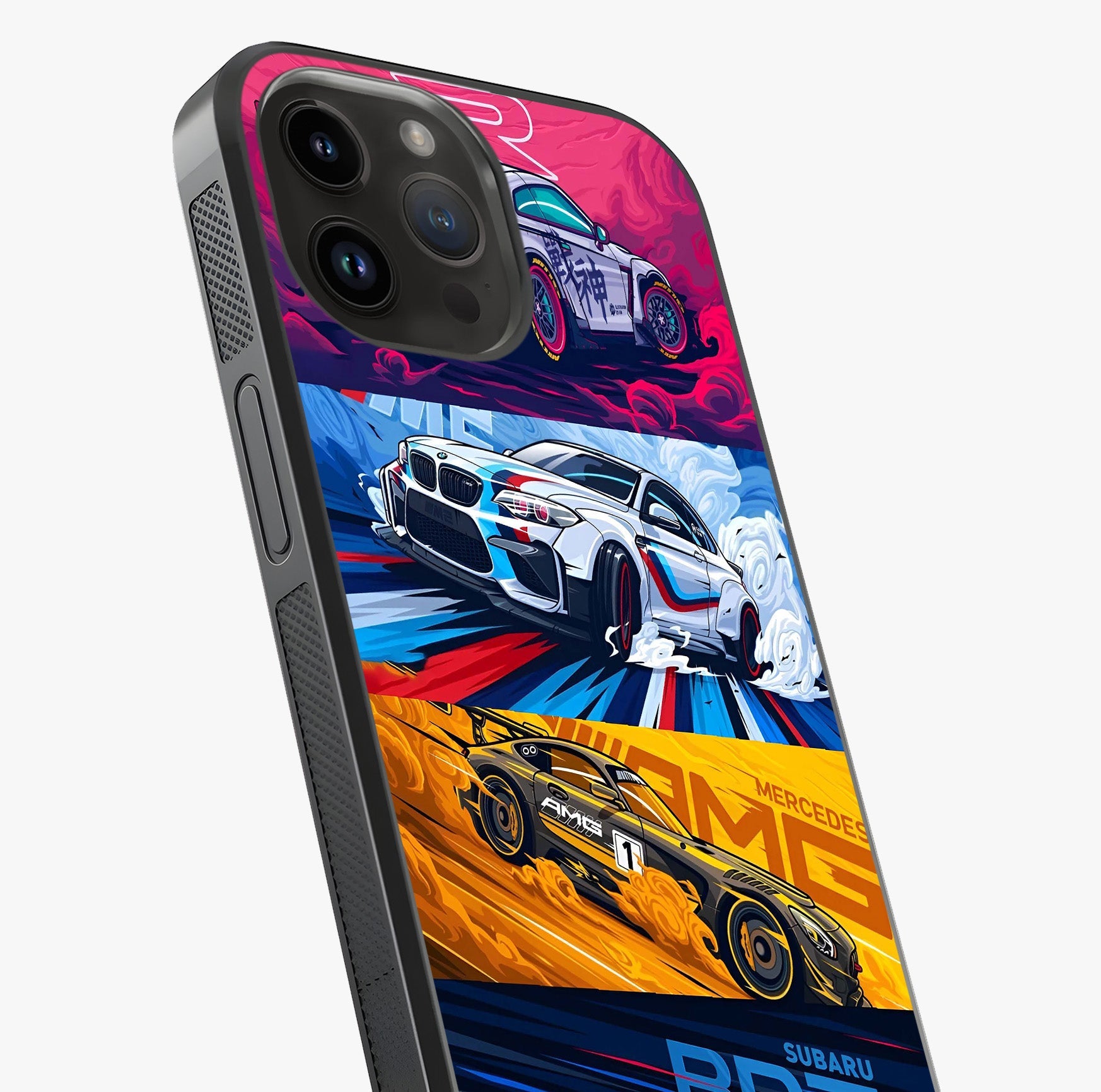 Jdm Sports Car Glass Case captured at a warm angle highlighting gloss, texture and premium glass finish.
