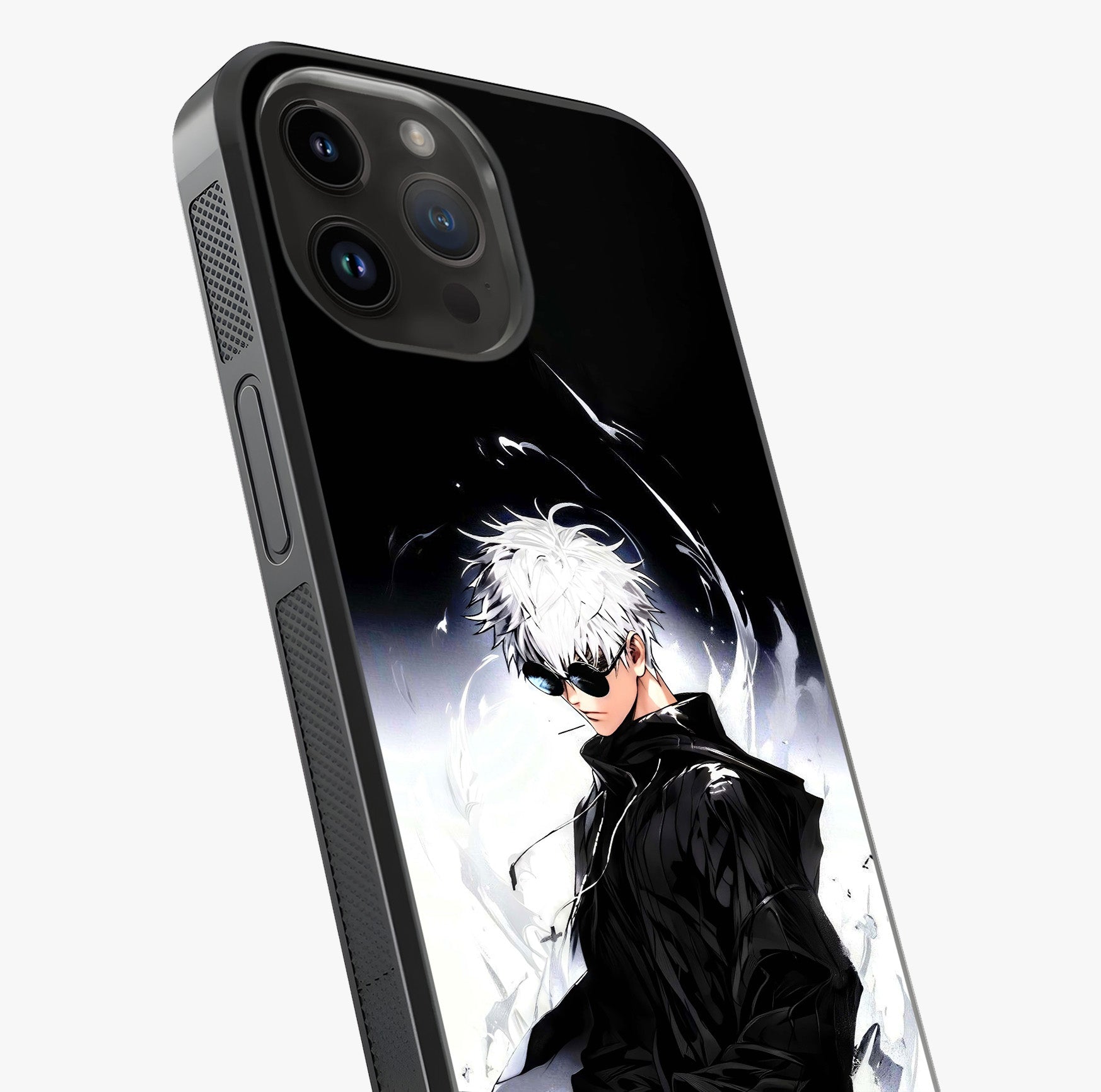 Limitless Shadow King Glass Case captured at a warm angle highlighting gloss, texture and premium glass finish.