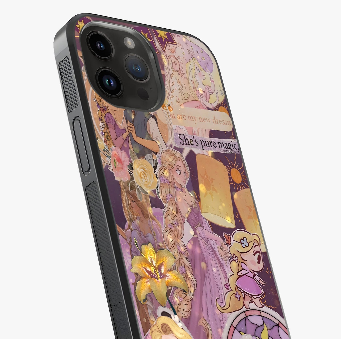 Magical Tangled Dream Glass Case captured at a warm angle highlighting gloss, texture and premium glass finish.