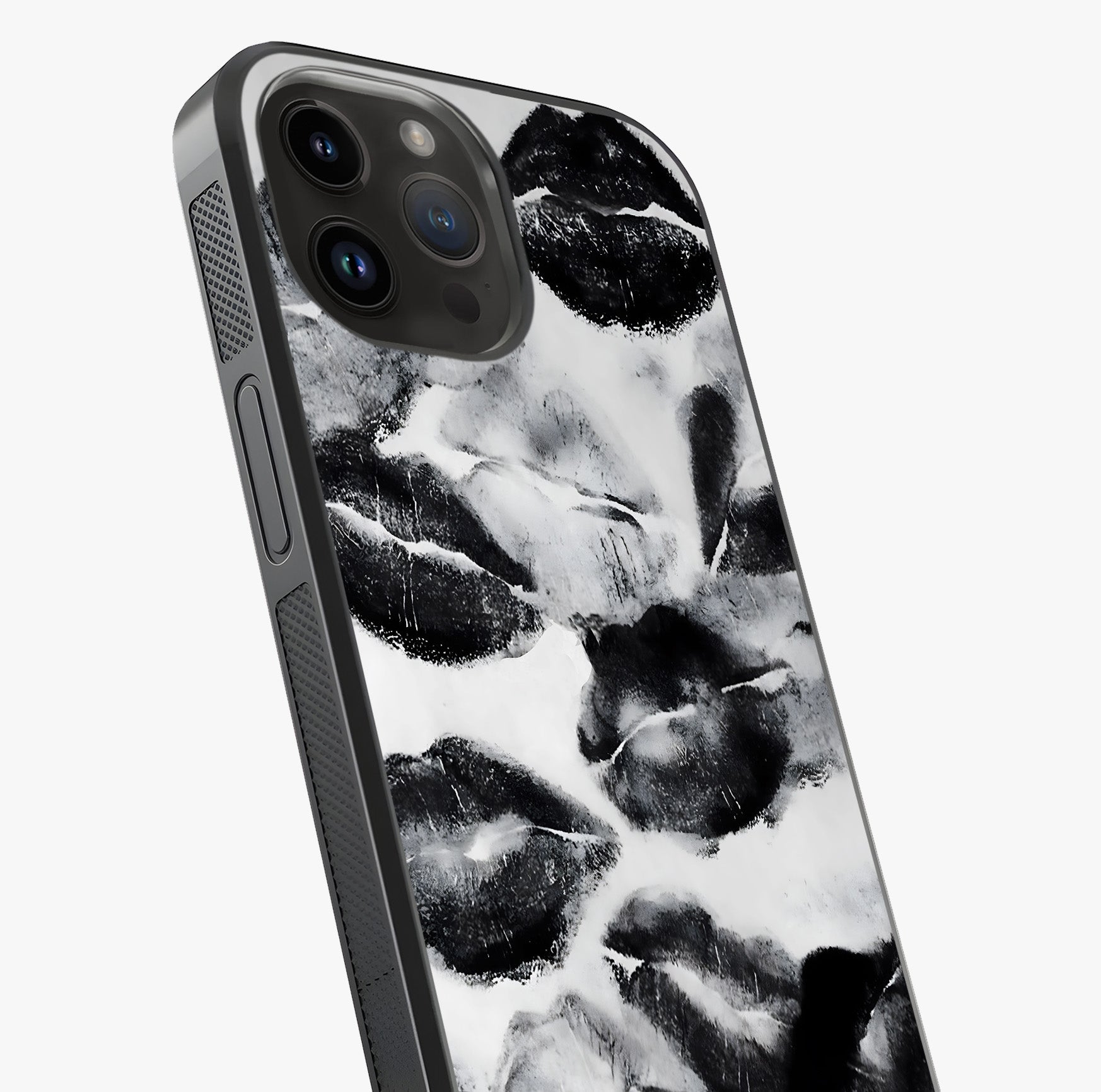 Midnight Kiss Marks Glass Case captured at a warm angle highlighting gloss, texture and premium glass finish.