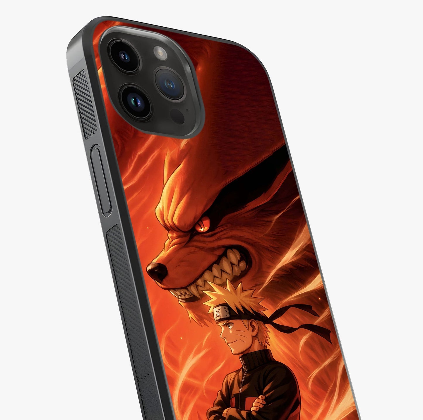 Nine Tails Legacy Glass Case captured at a warm angle highlighting gloss, texture and premium glass finish.