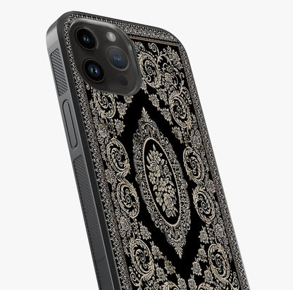 Noir Bloom Elegance Glass Case captured at a warm angle highlighting gloss, texture and premium glass finish.