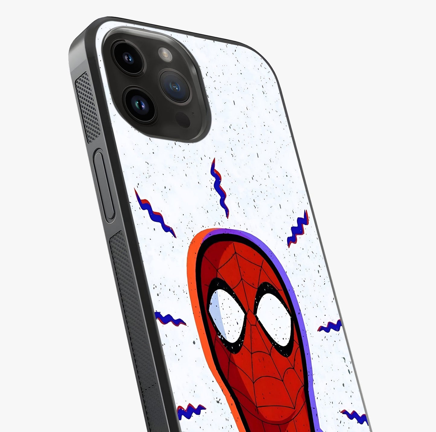 Omg Spiderman Glass Case captured at a warm angle highlighting gloss, texture and premium glass finish.