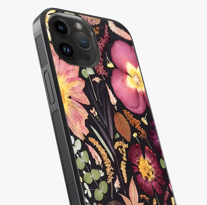 Petal Dream Tapestry Glass Case captured at a warm angle highlighting gloss, texture and premium glass finish.