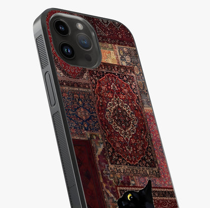 Regal Magic Cat Apple Glass Case captured at a warm angle highlighting gloss, texture and premium glass finish.