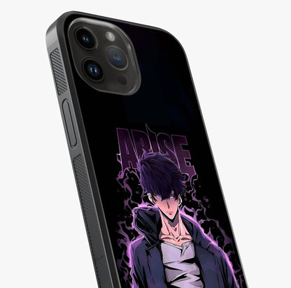 Shadow Monarch Awakening Glass Case captured at a warm angle highlighting gloss, texture and premium glass finish.