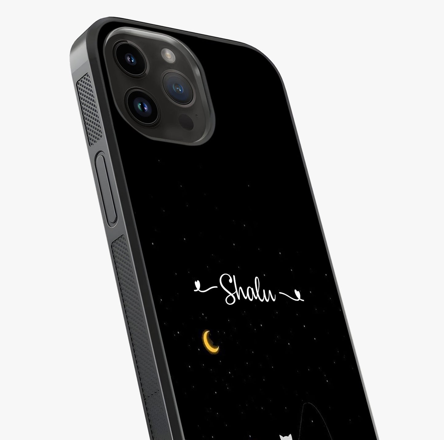 Silent Night Row Glass Case captured at a warm angle highlighting gloss, texture and premium glass finish.