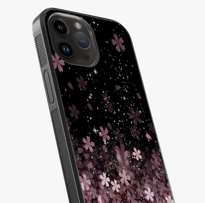 Small Starry Flowers Glass Case captured at a warm angle highlighting gloss, texture and premium glass finish.