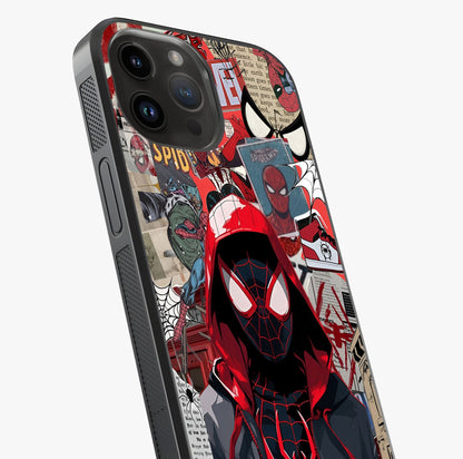 Spider Collage Street Glass Case captured at a warm angle highlighting gloss, texture and premium glass finish.