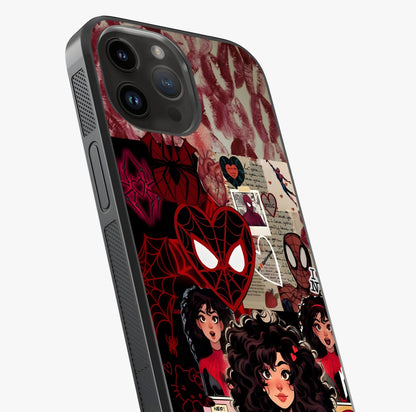 Spider Love Story Glass Case captured at a warm angle highlighting gloss, texture and premium glass finish.