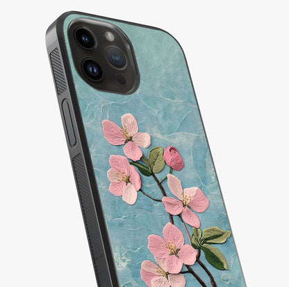 Threaded Blossom Breeze Glass Case captured at a warm angle highlighting gloss, texture and premium glass finish.